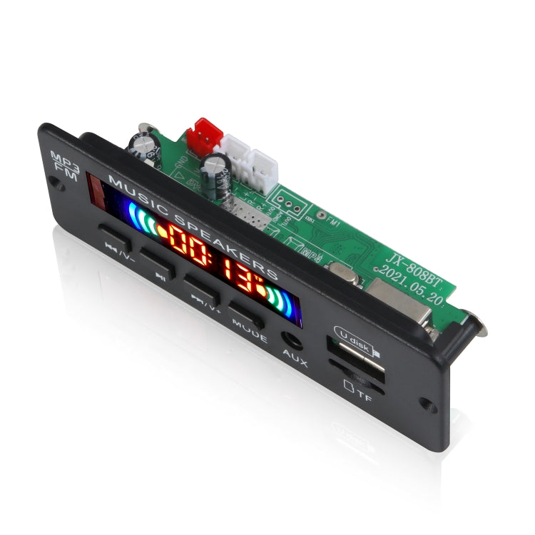 JX-808BT รถ 12V เสียงเครื่องเล่น MP3 ถอดรหัสคณะกรรมการวิทยุ FM USB พร้อม Bluetooth / รีโมทคอนโทรล / การบันทึก, JX-808BT
