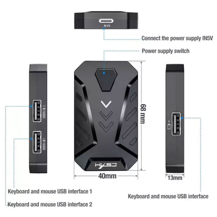 HXSJ V100+A883+P8 คีย์บอร์ดมือเดียว + การเขียนโปรแกรมเมาส์สำหรับเล่นเกม + คีย์บอร์ดเมาส์ชุดแปลง, V100+J900+P8