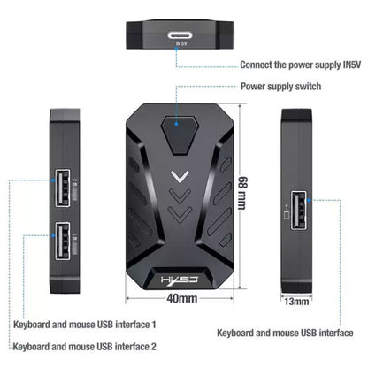 HXSJ V100+A883+P8 คีย์บอร์ดมือเดียว + การเขียนโปรแกรมเมาส์สำหรับเล่นเกม + คีย์บอร์ดเมาส์ชุดแปลง, V100+J900+P8