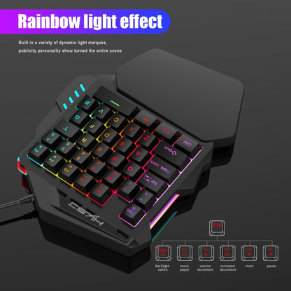 HXSJ V100+A883+P8 คีย์บอร์ดมือเดียว + การเขียนโปรแกรมเมาส์สำหรับเล่นเกม + คีย์บอร์ดเมาส์ชุดแปลง, V100+J900+P8