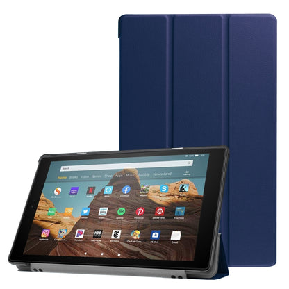 สำหรับ Amazon Kindle Fire HD 10 2017 / 2019Custer Texture ซองหนังพลิกแนวนอนพร้อมตัวยึดสามพับ & ฟังก์ชั่น Sleep / Wake-up, For Amazon Kindle Fire HD 10