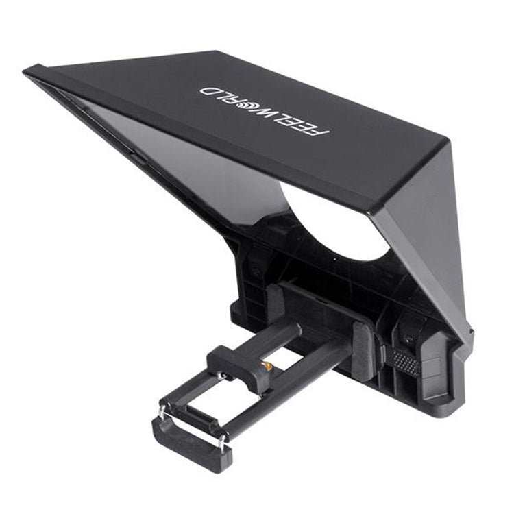 FEELWORLD TP2 Teleprompter แบบพกพาพร้อม Bluetooth รีโมทคอนโทรล เลนส์อะแดปเตอร์แหวนสำหรับต่ำกว่า 8 นิ้วโทรศัพท์มือถือ / แท็บเล็ต / กล้อง SLR, TP2