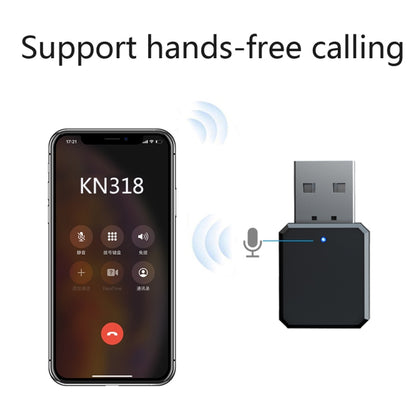 KN318 USB Bluetooth 5.1 อะแดปเตอร์เครื่องรับสัญญาณเสียง, KN318