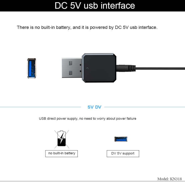 KN318 USB Bluetooth 5.1 อะแดปเตอร์เครื่องรับสัญญาณเสียง, KN318