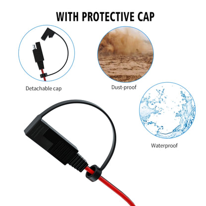 CS-1423A1 สายเคเบิลเทอร์มินัล OT 1.4 ม. พร้อมซ็อกเก็ต SAE + ฟิวส์ 10A, CS-1423A1