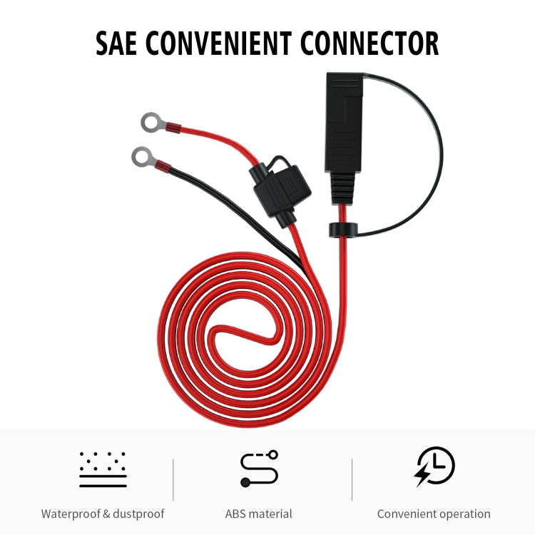 CS-1423A1 สายเคเบิลเทอร์มินัล OT 1.4 ม. พร้อมซ็อกเก็ต SAE + ฟิวส์ 10A, CS-1423A1