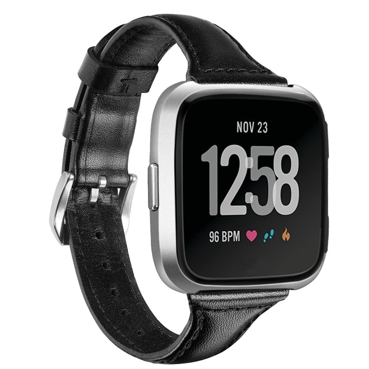 สำหรับ Fitbit Versa 2 Smart Watch สายนาฬิกาข้อมือหนังแท้, รุ่นหด