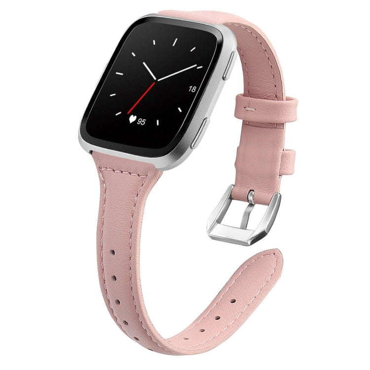 สำหรับ Fitbit Versa 2 Smart Watch สายนาฬิกาข้อมือหนังแท้, รุ่นหด