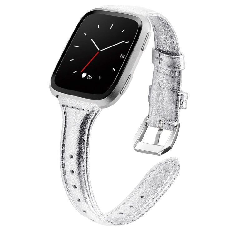 สำหรับ Fitbit Versa 2 Smart Watch สายนาฬิกาข้อมือหนังแท้, รุ่นหด