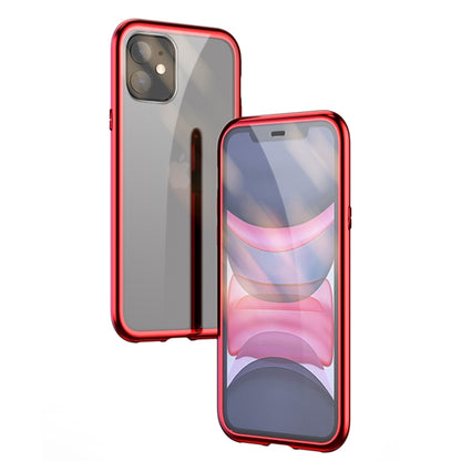Ultra Slim Double Sides Magnetic Adsorption Angular Frame กระจกเทมเปอร์เคสพลิกแม่เหล็ก, For iPhone 11, For iPhone 11 Pro, For iPhone 11 Pro Max