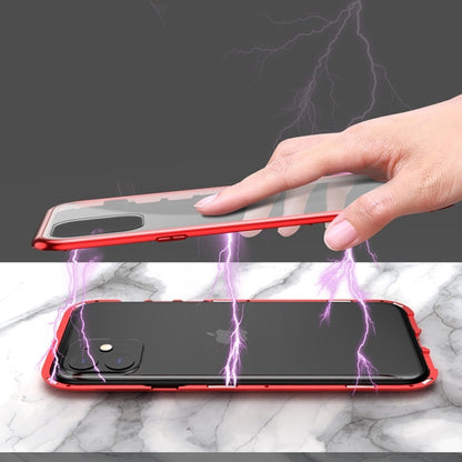 Ultra Slim Double Sides Magnetic Adsorption Angular Frame กระจกเทมเปอร์เคสพลิกแม่เหล็ก, For iPhone 11, For iPhone 11 Pro, For iPhone 11 Pro Max