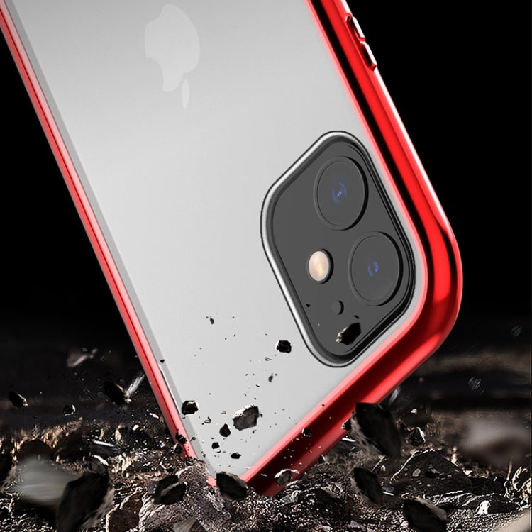 Ultra Slim Double Sides Magnetic Adsorption Angular Frame กระจกเทมเปอร์เคสพลิกแม่เหล็ก, For iPhone 11, For iPhone 11 Pro, For iPhone 11 Pro Max