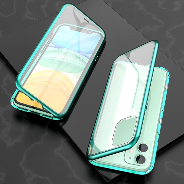Ultra Slim Double Sides Magnetic Adsorption Angular Frame กระจกเทมเปอร์เคสพลิกแม่เหล็ก, For iPhone 11, For iPhone 11 Pro, For iPhone 11 Pro Max
