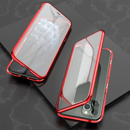 Ultra Slim Double Sides Magnetic Adsorption Angular Frame กระจกเทมเปอร์เคสพลิกแม่เหล็ก, For iPhone 11, For iPhone 11 Pro, For iPhone 11 Pro Max