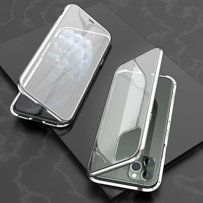 Ultra Slim Double Sides Magnetic Adsorption Angular Frame กระจกเทมเปอร์เคสพลิกแม่เหล็ก, For iPhone 11, For iPhone 11 Pro, For iPhone 11 Pro Max