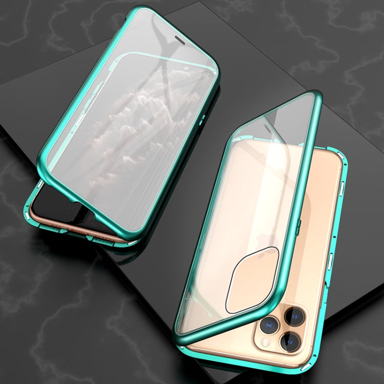 Ultra Slim Double Sides Magnetic Adsorption Angular Frame กระจกเทมเปอร์เคสพลิกแม่เหล็ก, For iPhone 11, For iPhone 11 Pro, For iPhone 11 Pro Max