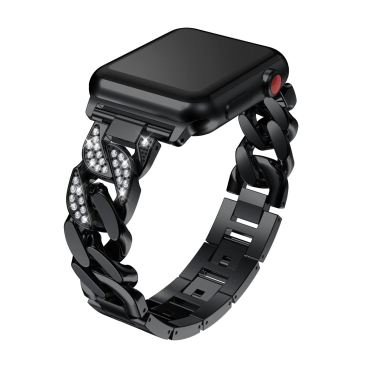 สายนาฬิกาโลหะผสมเพชรยีนส์แถวเดียว, For Apple Watch Series 8&7 41mm / SE 2&6&SE&5&4 40mm / 3&2&1 38mm, For Apple Watch Series 8&7 45mm / SE 2&6&SE&5&4 44mm / 3&2&1 42mm