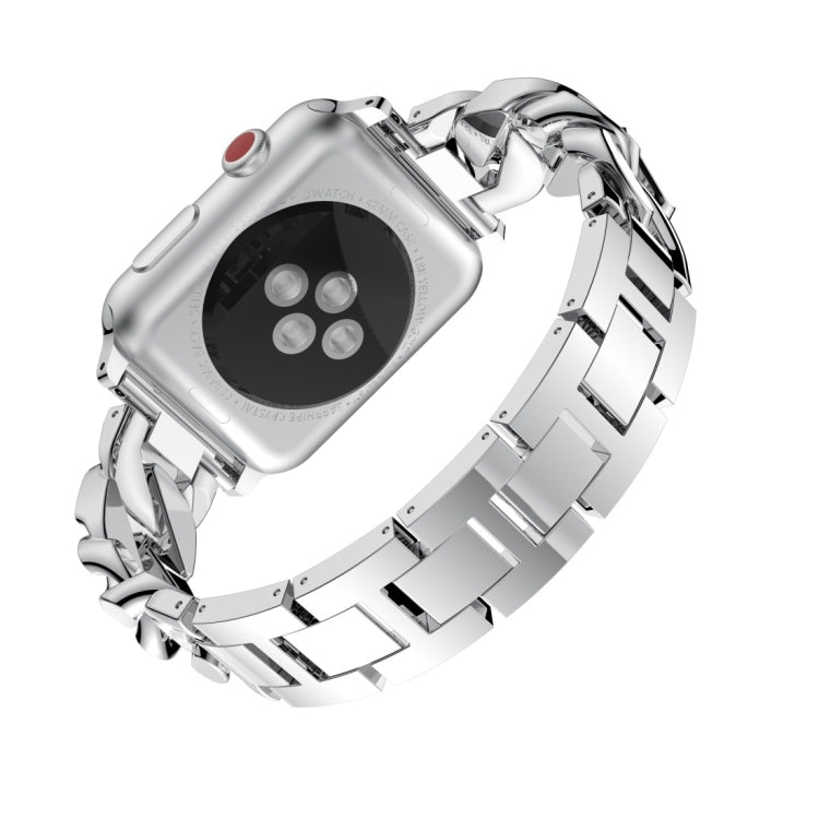 สายนาฬิกาโลหะผสมเพชรยีนส์แถวเดียว, For Apple Watch Series 8&7 41mm / SE 2&6&SE&5&4 40mm / 3&2&1 38mm, For Apple Watch Series 8&7 45mm / SE 2&6&SE&5&4 44mm / 3&2&1 42mm