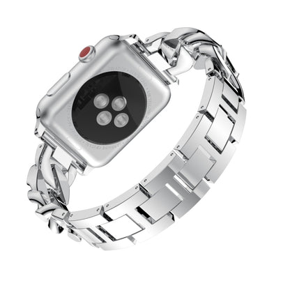 สายนาฬิกาโลหะผสมเพชรยีนส์แถวเดียว, For Apple Watch Series 8&7 41mm / SE 2&6&SE&5&4 40mm / 3&2&1 38mm, For Apple Watch Series 8&7 45mm / SE 2&6&SE&5&4 44mm / 3&2&1 42mm