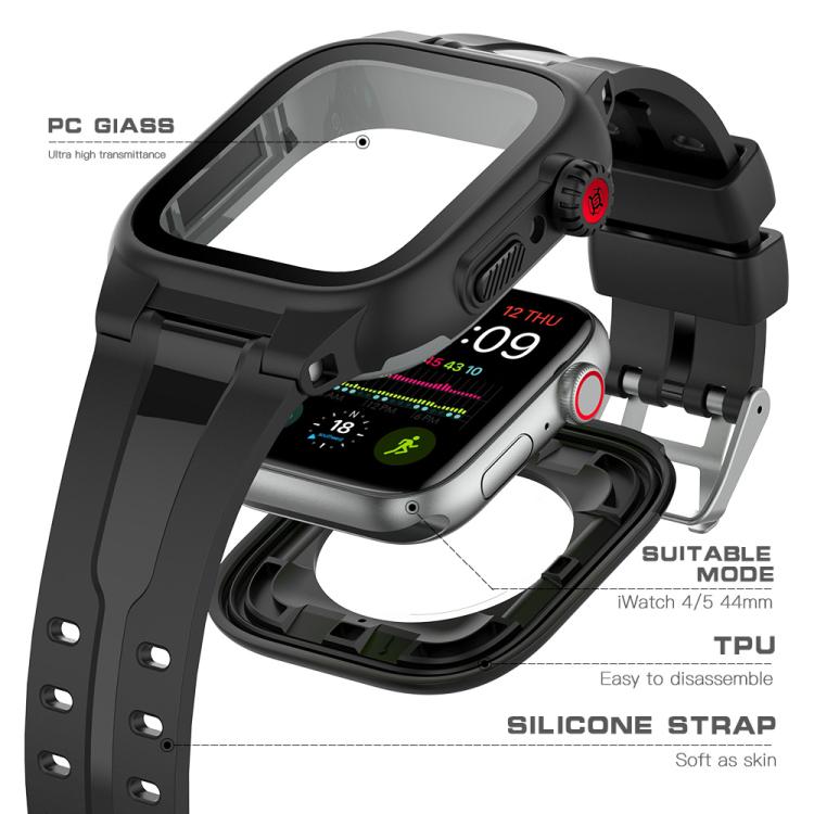 RedPepper IP68 ตัวป้องกันหน้าจอกันน้ำ + สายนาฬิกา + เคส, For Apple Watch Series 6 / 5 / 4 / Watch SE 44mm