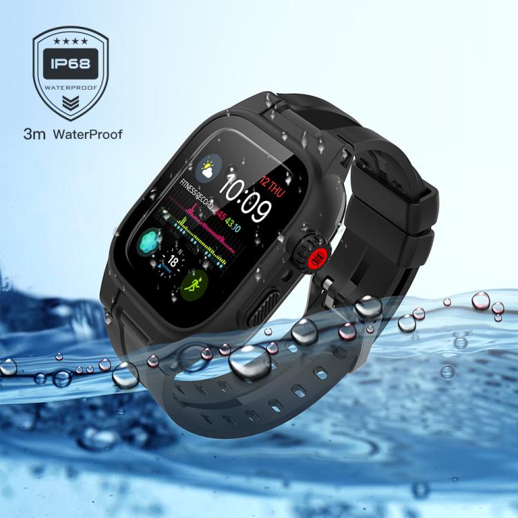RedPepper IP68 ตัวป้องกันหน้าจอกันน้ำ + สายนาฬิกา + เคส, For Apple Watch Series 6 / 5 / 4 / Watch SE 44mm