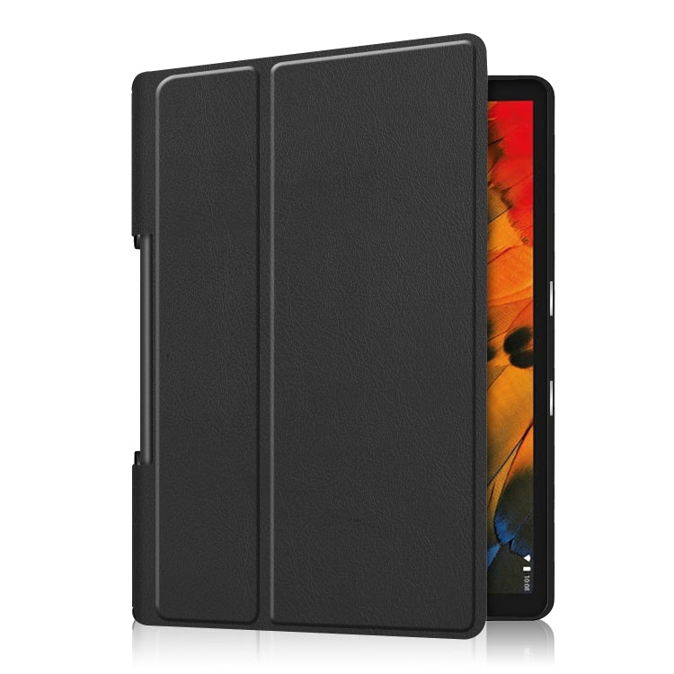ซองหนังพลิกแนวนอนพื้นผิว Custer พร้อมตัวยึดสองพับ, For Lenovo Yoga Smart Tab