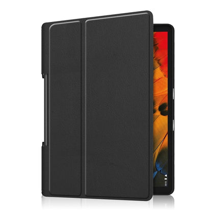 ซองหนังพลิกแนวนอนพื้นผิว Custer พร้อมตัวยึดสองพับ, For Lenovo Yoga Smart Tab