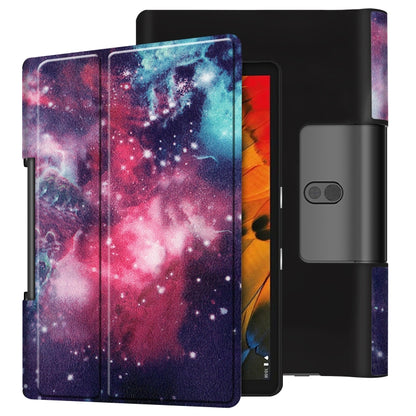 ซองหนังพลิกแนวนอนแบบวาดสีพร้อมตัวยึดสองพับ, For Lenovo Yoga Smart Tab