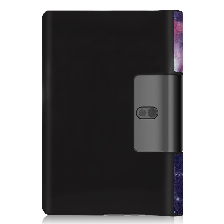 ซองหนังพลิกแนวนอนแบบวาดสีพร้อมตัวยึดสองพับ, For Lenovo Yoga Smart Tab