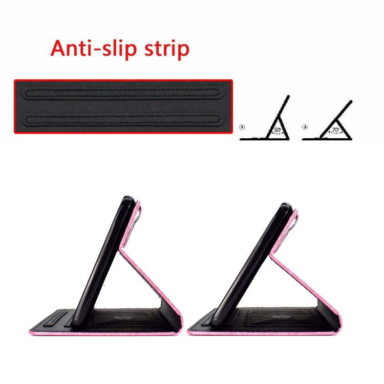 ซองหนังพลิกแนวนอนเคลือบเงาผงแวววาวพร้อมตัวยึดและช่องเสียบการ์ด, For Huawei MediaPad M6 8.4, For Huawei MediaPad M6 10.8, For Huawei MediaPad T3 7.0, For Huawei MediaPad T3 10.0, For Huawei MediaPad T5, For iPad 10.2 / 10.5, For iPad 2 / 3 / 4          ...
