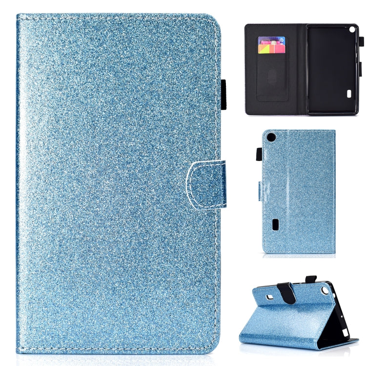 ซองหนังพลิกแนวนอนเคลือบเงาผงแวววาวพร้อมตัวยึดและช่องเสียบการ์ด, For Huawei MediaPad M6 8.4, For Huawei MediaPad M6 10.8, For Huawei MediaPad T3 7.0, For Huawei MediaPad T3 10.0, For Huawei MediaPad T5, For iPad 10.2 / 10.5, For iPad 2 / 3 / 4          ...