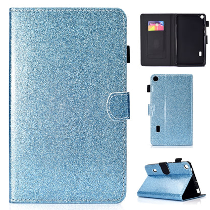 ซองหนังพลิกแนวนอนเคลือบเงาผงแวววาวพร้อมตัวยึดและช่องเสียบการ์ด, For Huawei MediaPad M6 8.4, For Huawei MediaPad M6 10.8, For Huawei MediaPad T3 7.0, For Huawei MediaPad T3 10.0, For Huawei MediaPad T5, For iPad 10.2 / 10.5, For iPad 2 / 3 / 4          ...