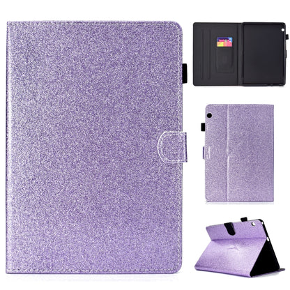 ซองหนังพลิกแนวนอนเคลือบเงาผงแวววาวพร้อมตัวยึดและช่องเสียบการ์ด, For Huawei MediaPad M6 8.4, For Huawei MediaPad M6 10.8, For Huawei MediaPad T3 7.0, For Huawei MediaPad T3 10.0, For Huawei MediaPad T5, For iPad 10.2 / 10.5, For iPad 2 / 3 / 4          ...