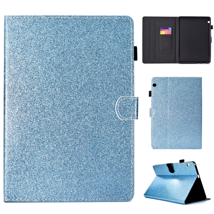 ซองหนังพลิกแนวนอนเคลือบเงาผงแวววาวพร้อมตัวยึดและช่องเสียบการ์ด, For Huawei MediaPad M6 8.4, For Huawei MediaPad M6 10.8, For Huawei MediaPad T3 7.0, For Huawei MediaPad T3 10.0, For Huawei MediaPad T5, For iPad 10.2 / 10.5, For iPad 2 / 3 / 4          ...
