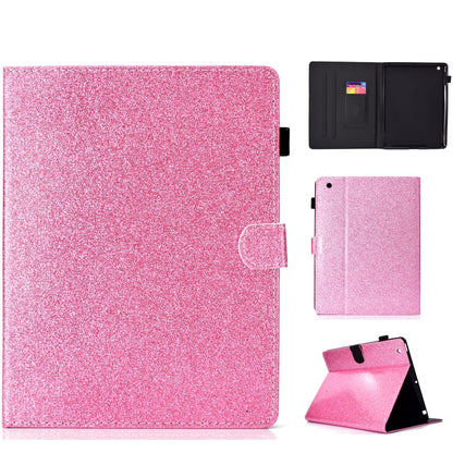ซองหนังพลิกแนวนอนเคลือบเงาผงแวววาวพร้อมตัวยึดและช่องเสียบการ์ด, For Huawei MediaPad M6 8.4, For Huawei MediaPad M6 10.8, For Huawei MediaPad T3 7.0, For Huawei MediaPad T3 10.0, For Huawei MediaPad T5, For iPad 10.2 / 10.5, For iPad 2 / 3 / 4          ...