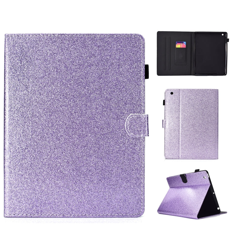 ซองหนังพลิกแนวนอนเคลือบเงาผงแวววาวพร้อมตัวยึดและช่องเสียบการ์ด, For Huawei MediaPad M6 8.4, For Huawei MediaPad M6 10.8, For Huawei MediaPad T3 7.0, For Huawei MediaPad T3 10.0, For Huawei MediaPad T5, For iPad 10.2 / 10.5, For iPad 2 / 3 / 4          ...