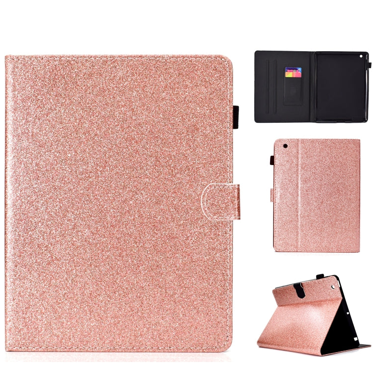 ซองหนังพลิกแนวนอนเคลือบเงาผงแวววาวพร้อมตัวยึดและช่องเสียบการ์ด, For Huawei MediaPad M6 8.4, For Huawei MediaPad M6 10.8, For Huawei MediaPad T3 7.0, For Huawei MediaPad T3 10.0, For Huawei MediaPad T5, For iPad 10.2 / 10.5, For iPad 2 / 3 / 4          ...