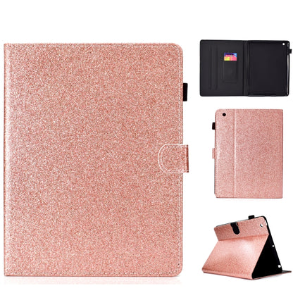 ซองหนังพลิกแนวนอนเคลือบเงาผงแวววาวพร้อมตัวยึดและช่องเสียบการ์ด, For Huawei MediaPad M6 8.4, For Huawei MediaPad M6 10.8, For Huawei MediaPad T3 7.0, For Huawei MediaPad T3 10.0, For Huawei MediaPad T5, For iPad 10.2 / 10.5, For iPad 2 / 3 / 4          ...