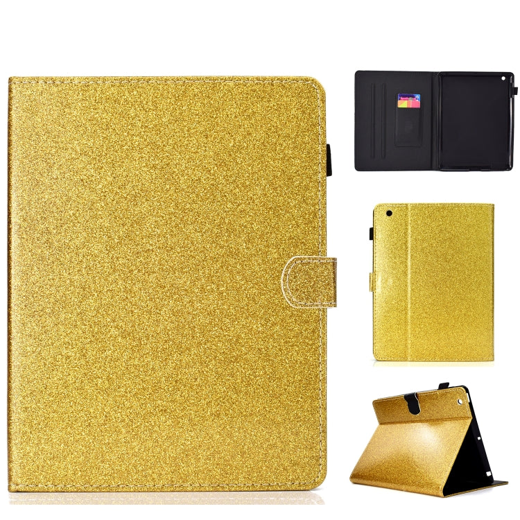 ซองหนังพลิกแนวนอนเคลือบเงาผงแวววาวพร้อมตัวยึดและช่องเสียบการ์ด, For Huawei MediaPad M6 8.4, For Huawei MediaPad M6 10.8, For Huawei MediaPad T3 7.0, For Huawei MediaPad T3 10.0, For Huawei MediaPad T5, For iPad 10.2 / 10.5, For iPad 2 / 3 / 4          ...