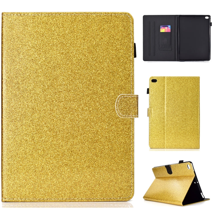 ซองหนังพลิกแนวนอนเคลือบเงาผงแวววาวพร้อมตัวยึดและช่องเสียบการ์ด, For Huawei MediaPad M6 8.4, For Huawei MediaPad M6 10.8, For Huawei MediaPad T3 7.0, For Huawei MediaPad T3 10.0, For Huawei MediaPad T5, For iPad 10.2 / 10.5, For iPad 2 / 3 / 4          ...