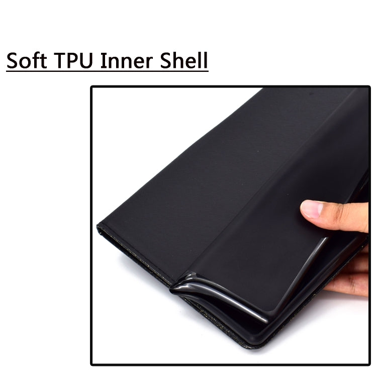 ซองหนังพลิกแนวนอนเคลือบเงาผงแวววาวพร้อมตัวยึดและช่องเสียบการ์ด, For iPad Mini 1/2/3/4/5, For iPad Pro 9.7, For iPad Pro 11 (2018)