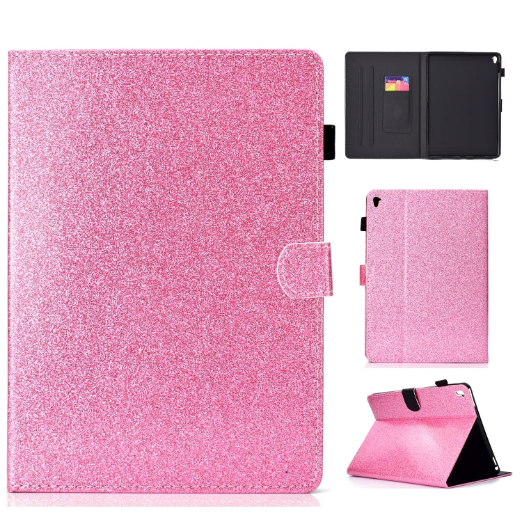 ซองหนังพลิกแนวนอนเคลือบเงาผงแวววาวพร้อมตัวยึดและช่องเสียบการ์ด, For iPad Mini 1/2/3/4/5, For iPad Pro 9.7, For iPad Pro 11 (2018)