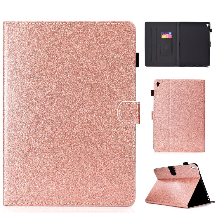 ซองหนังพลิกแนวนอนเคลือบเงาผงแวววาวพร้อมตัวยึดและช่องเสียบการ์ด, For iPad Mini 1/2/3/4/5, For iPad Pro 9.7, For iPad Pro 11 (2018)