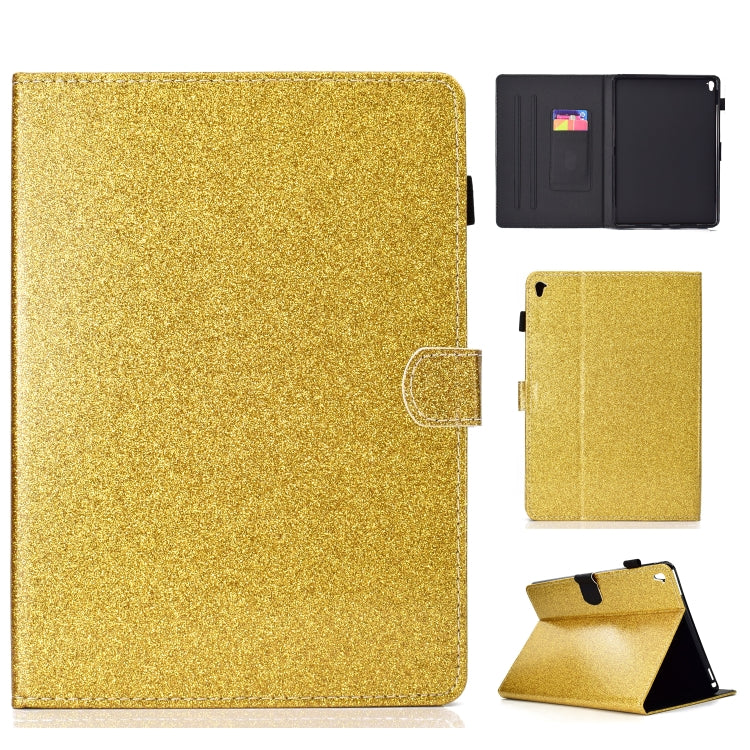 ซองหนังพลิกแนวนอนเคลือบเงาผงแวววาวพร้อมตัวยึดและช่องเสียบการ์ด, For iPad Mini 1/2/3/4/5, For iPad Pro 9.7, For iPad Pro 11 (2018)