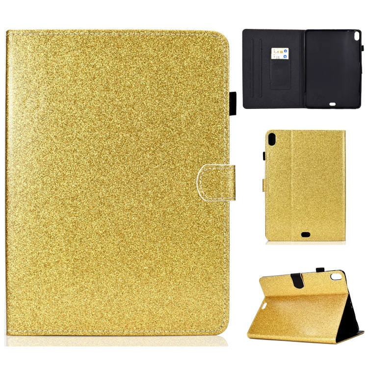 ซองหนังพลิกแนวนอนเคลือบเงาผงแวววาวพร้อมตัวยึดและช่องเสียบการ์ด, For iPad Mini 1/2/3/4/5, For iPad Pro 9.7, For iPad Pro 11 (2018)
