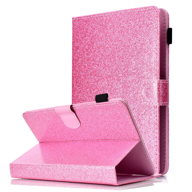 ซองหนังพลิกแนวนอนเคลือบเงาผงแวววาวพร้อมตัวยึดและช่องเสียบการ์ด, For 7 inch Tablet, For 8 inch Tablet, For 10 inch Tablet