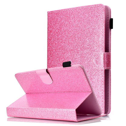ซองหนังพลิกแนวนอนเคลือบเงาผงแวววาวพร้อมตัวยึดและช่องเสียบการ์ด, For 7 inch Tablet, For 8 inch Tablet, For 10 inch Tablet