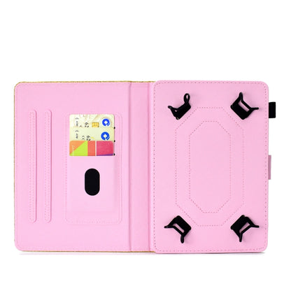 ซองหนังพลิกแนวนอนเคลือบเงาผงแวววาวพร้อมตัวยึดและช่องเสียบการ์ด, For 7 inch Tablet, For 8 inch Tablet, For 10 inch Tablet