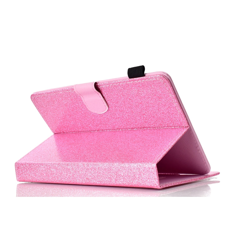 ซองหนังพลิกแนวนอนเคลือบเงาผงแวววาวพร้อมตัวยึดและช่องเสียบการ์ด, For 7 inch Tablet, For 8 inch Tablet, For 10 inch Tablet