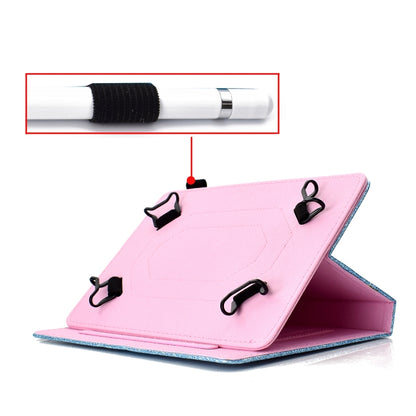 ซองหนังพลิกแนวนอนเคลือบเงาผงแวววาวพร้อมตัวยึดและช่องเสียบการ์ด, For 7 inch Tablet, For 8 inch Tablet, For 10 inch Tablet